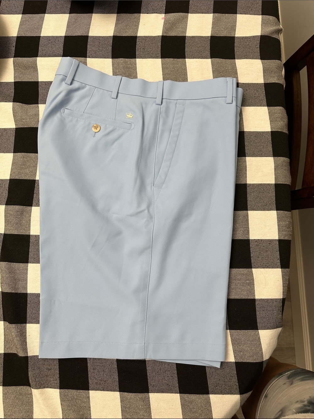 Peter Millar Salem Performance Short Men's Flat Front Shorts Blue Waist 34